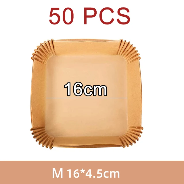 Oil-Proof Disposable Parchment Liner for Air Fryers - 23cm Square/Round Baking Mat