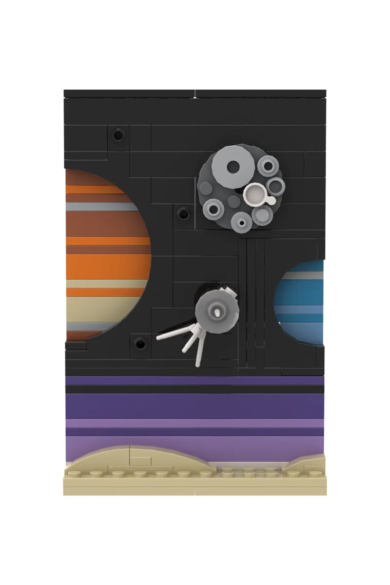 MOC Raum Geschichte Postkarte Modell Bausteine Raum Krieg Raum Alter Kunst Malerei Mond Rakete Schiff Zusammengebaute Ziegel Spielzeug DIY Geschenk – Detail 8