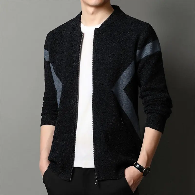 

2022 Men's Knitted Sweater Jacket Male Fashion High Quality Brand Slim Fit Autumn Long Sleeve Cardigan Wool Jacket Coat S43