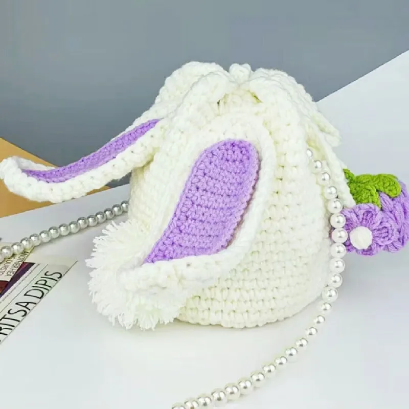 2pcs/Handmade crochet cute orange bag, mobile phone bag, fruit bag, zero wallet, card bag, key bag, crossbody bag, shoulder bag,