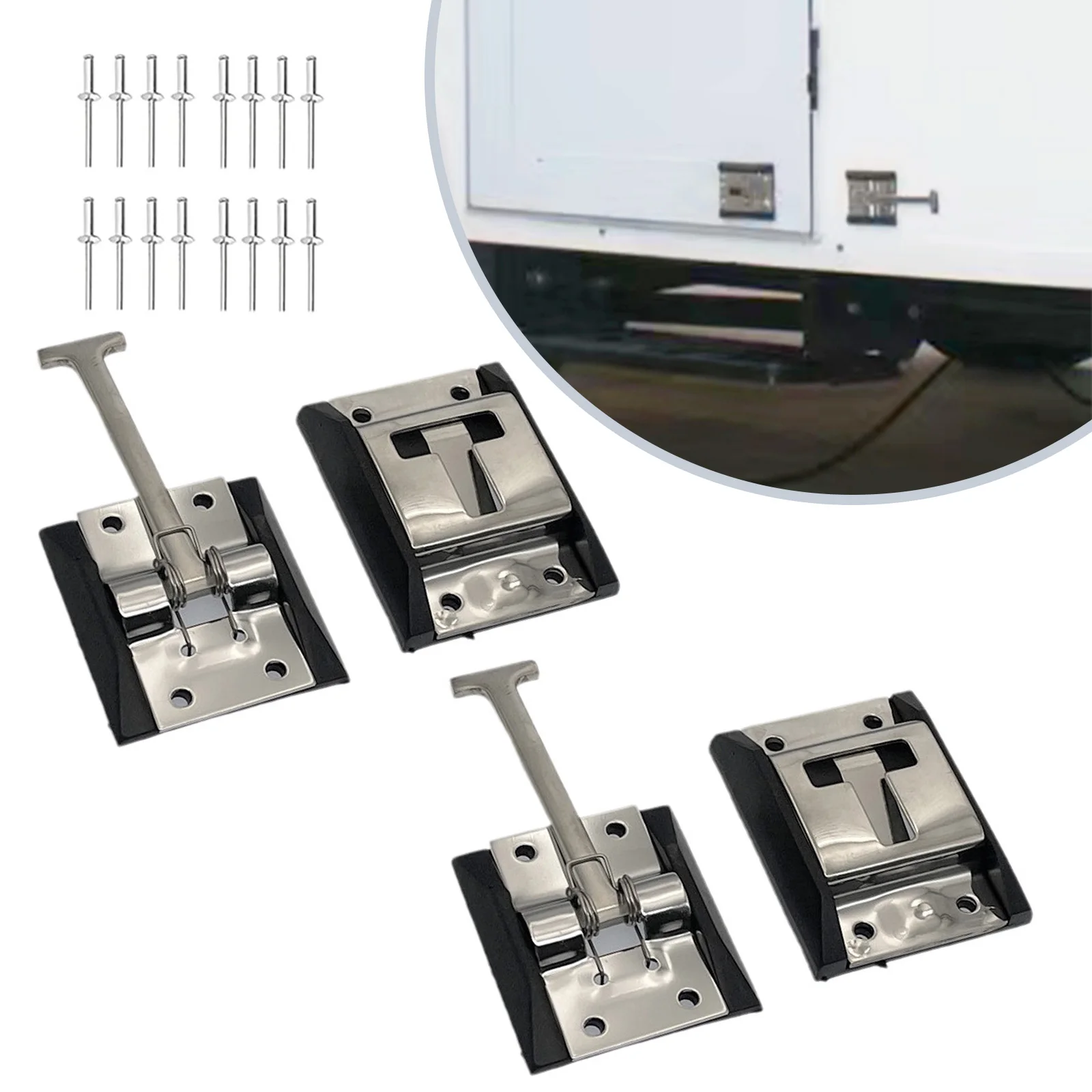 Camp'N - Soporte para puerta estilo T con accesorios para RV, remolque,  autocaravana, autocaravana, remolque de carga, repuesto OEM