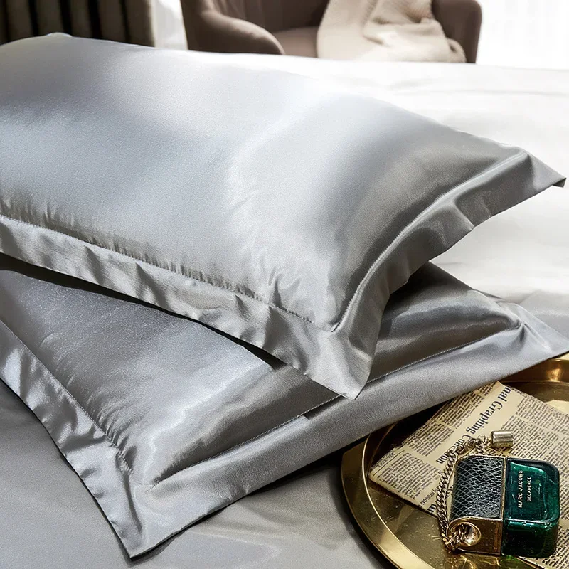 2PCSLuxury Blending Mulberry Silk Pillowcase Satin Soft Silky Two-sided Pillow Case Skin Beauty Skin Friendly Pillow Cover Solid 6