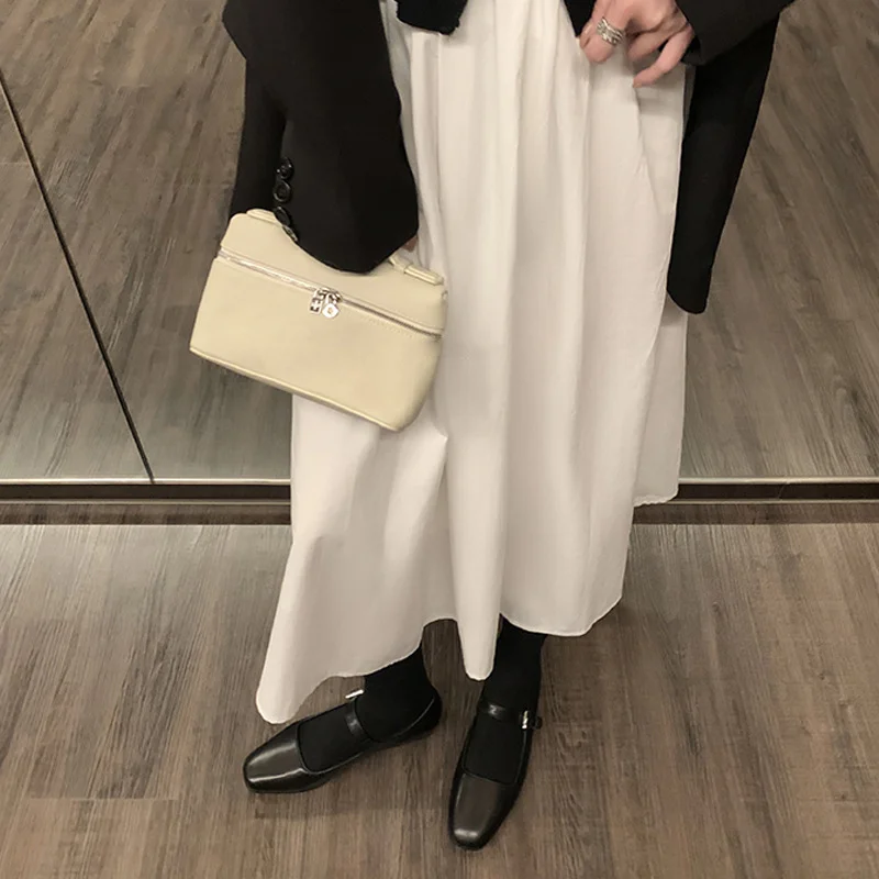 여성 부드러운 밑창 가죽 메리 제인 신발 2025 봄 얕은 신발 새로운 Designe 우아한 드레스 신발 Chunky Pumps Zapatillas Mujer