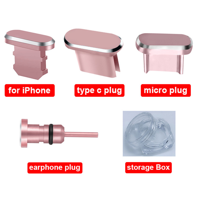 Metal Anti Dust Plug USB Type C Micro Charging Port Protector USB C 3.5mm Earphone Jack Sim Card For iPhone Redmi Samsung