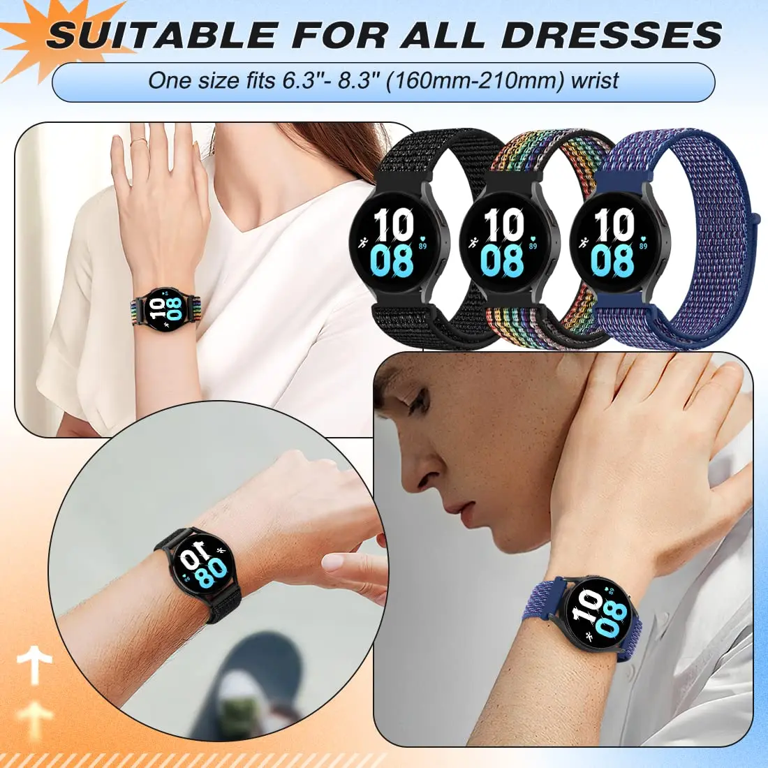 Sport Nylon Loop Replacement Watch Strap Bracelet