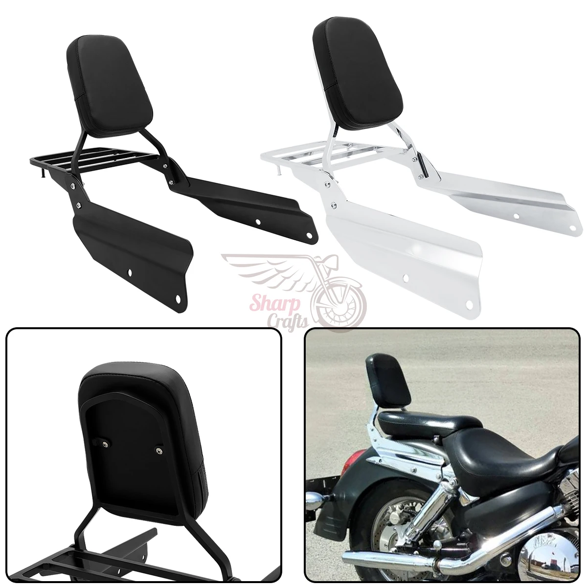 Sissy Backrest Luggage 02 Honda VTX1300 VTX1800 C F | UK