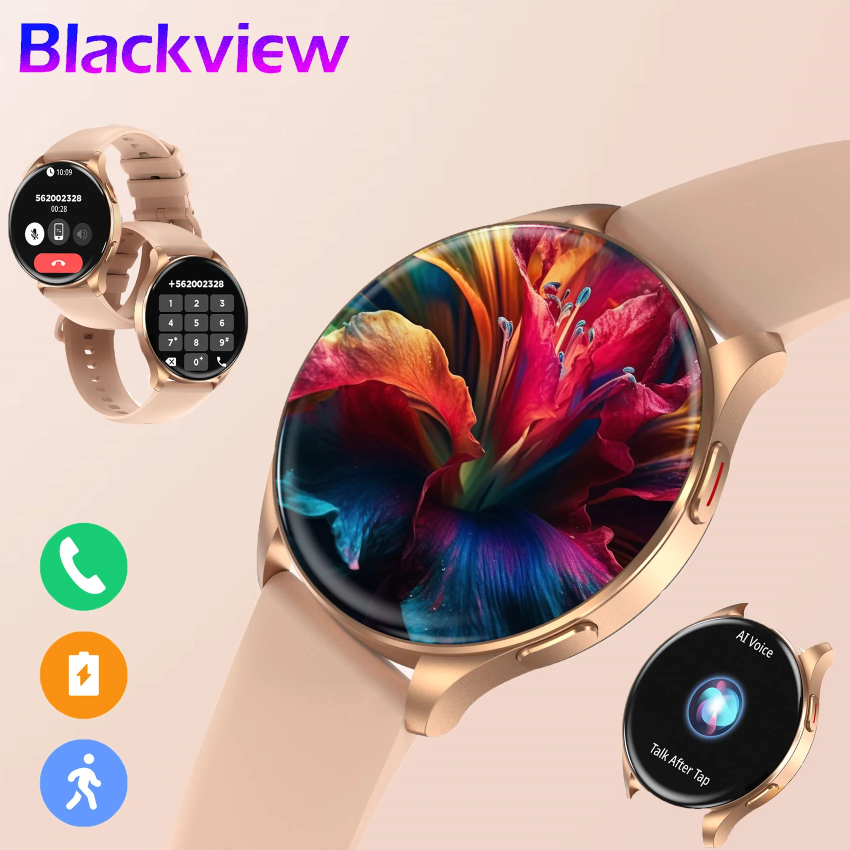 Blackview X20 Smart Watch Bluetooth Call Fitness Tracking Man Woman Watches with 100+ Sport Modes Waterproof Smartwatch