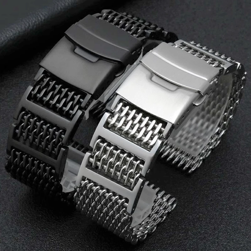 20mm 22mm 24mm Cool Outstanding Shark Mesh Watchband for
