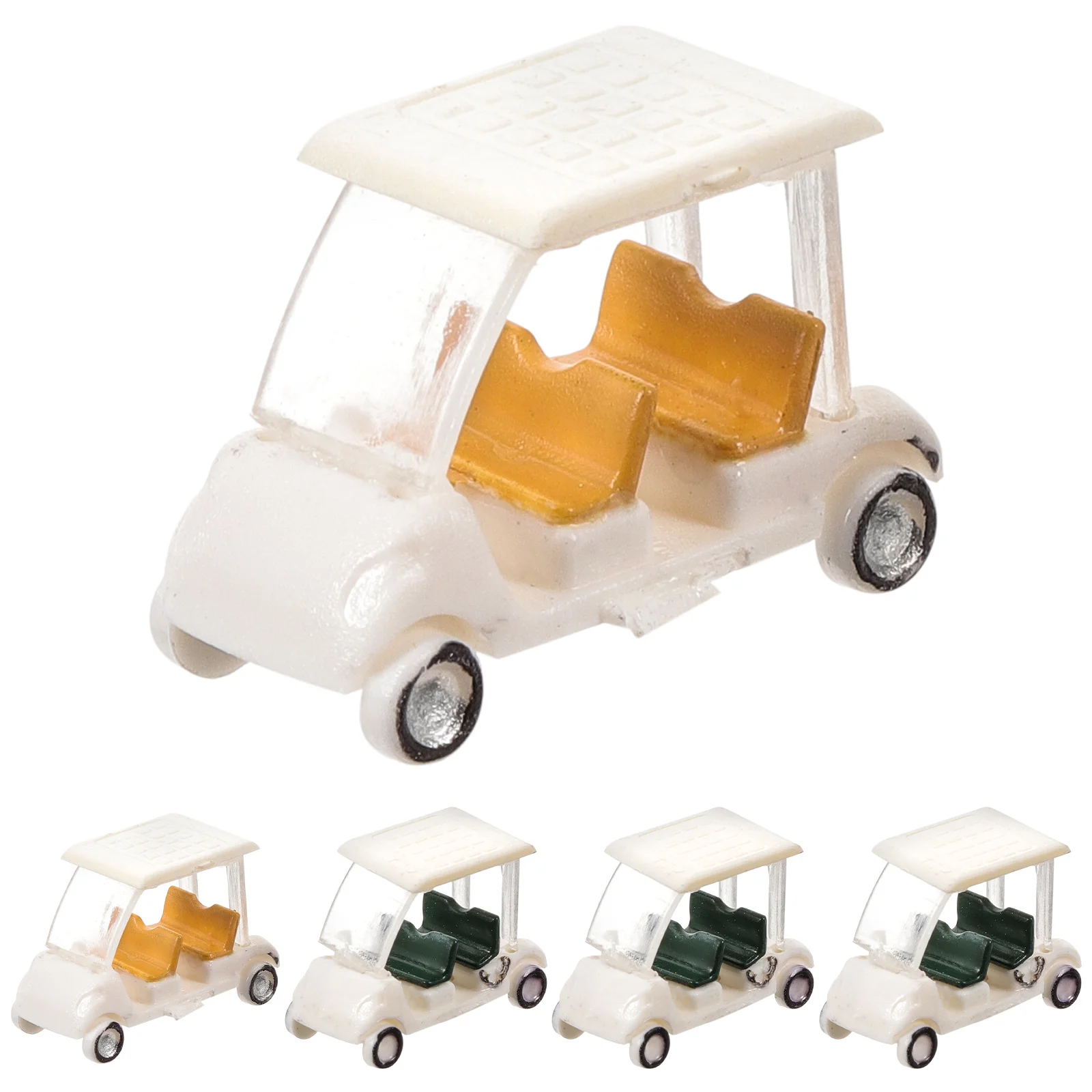 

5Pcs Mini Golf Cart Models Small Golf Cart Figurines Sand Table Golfs Cart Models Outdoor Golf Cart Toys