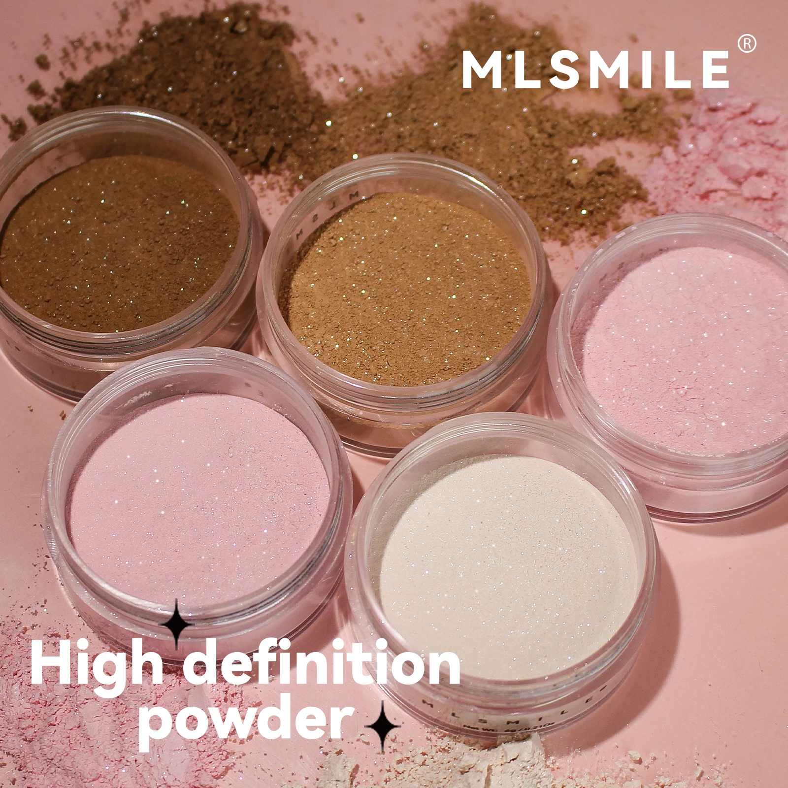 Fine Sparkling Makeup Powder-Long-Lasting Oil Control Matte Finish-4 Color Loose Powder Suitable for all skin tones