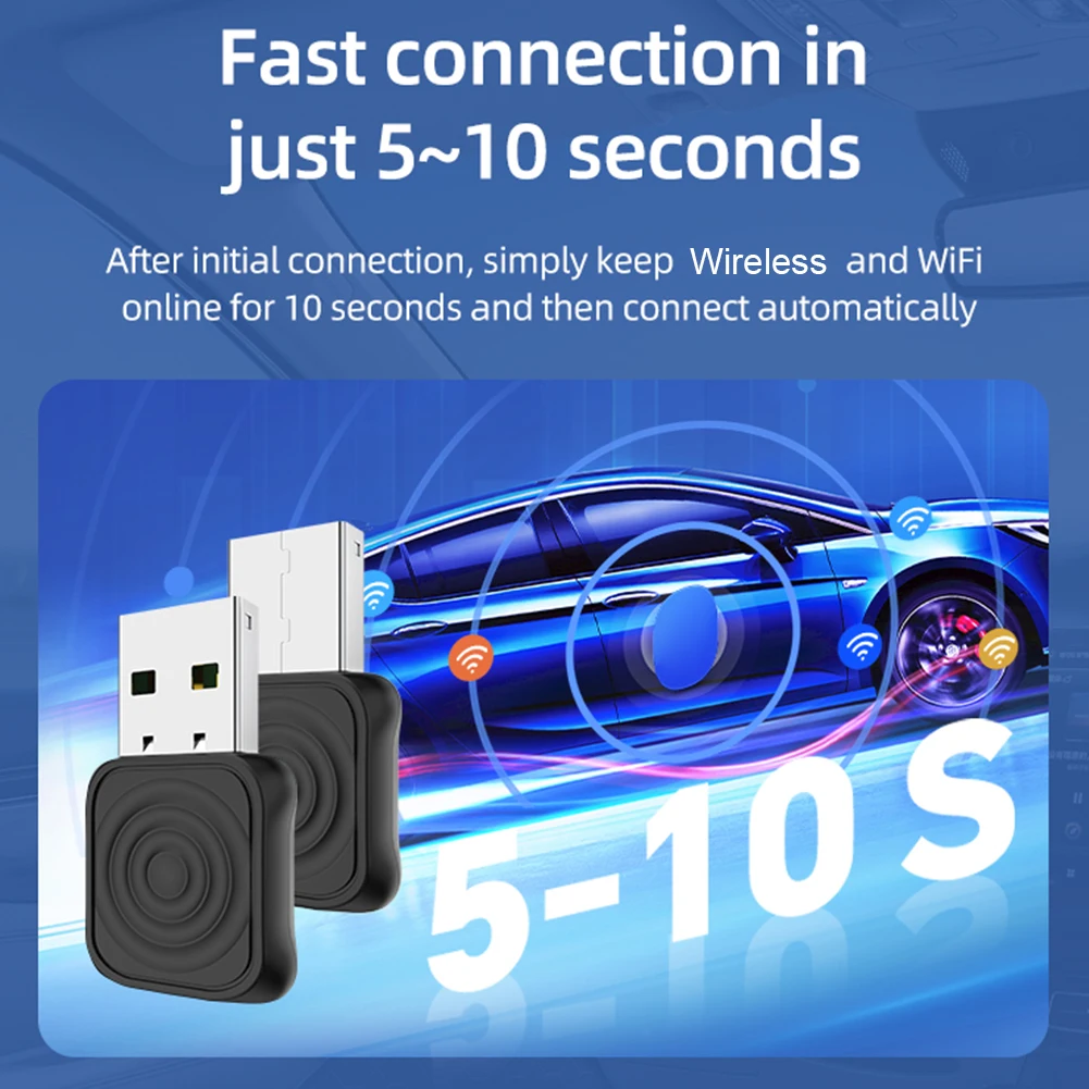 2 in 1 Wireless Adapter Wireless CarPlay Android Auto For OEM Car Plug and Play WiFi Bluetooth Auto Connection for All Models