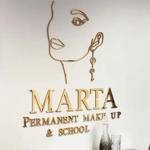 ส่วนบุคคลขนาดใหญ่ธุรกิจ Wall ป้ายกระจกอะคริลิค GOLD Wall Decor Baby Shower Nursery Decor งานแต่งงานแผ่นของขวัญ 1