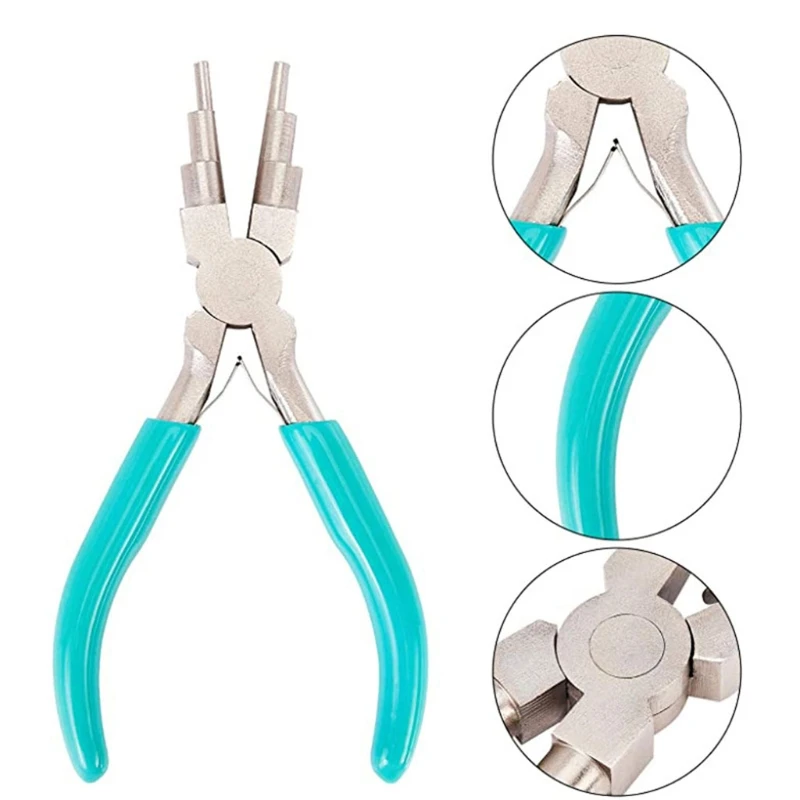 6 in 1 Button Making Pliers Wire Loop Forming Pliers with Non-slip Comfortable Handle Suitable for Loops and Jump NEW