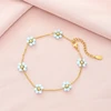 96118-19fb01.jpg Bracelet pétale de cristal fait à la main, mignon, haut de gamme, perles de verre colorées, bijoux en acier inoxydable pour femmes, été 2025