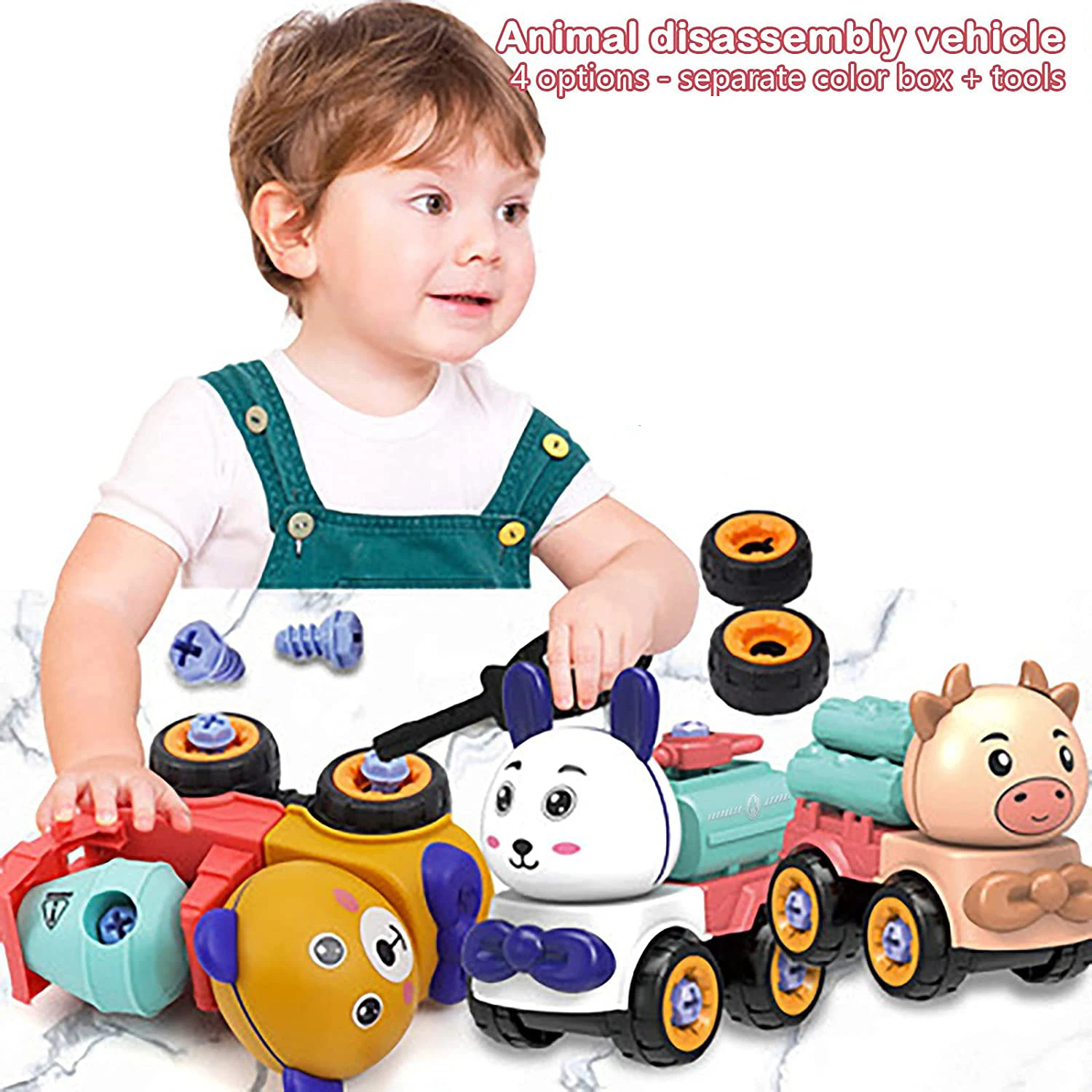 

Kids Toy Take Apart Puzzle Disassembly Animal Engineering Vehicle Toy with Screwdriver Tool Fine Motor Skill Toy Car for Boys Gi