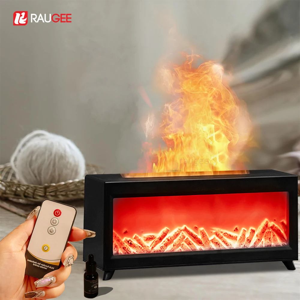Flame Aroma Humidifier Fragrance Air Essential Oil Diffuser Fire Aromatherapy Mist Maker RGB Perfume Air Humidifier For Home