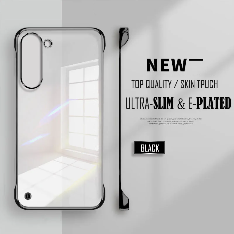 Transparent Slim Frameless Phone Case with Enhanced Back Protection