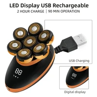 Men 7D Floating Men Electric Shaver Wet Dry Beard Hair Trimmer Electric Razor Rechargeable Bald Head Shaving Machine LCD Display 3