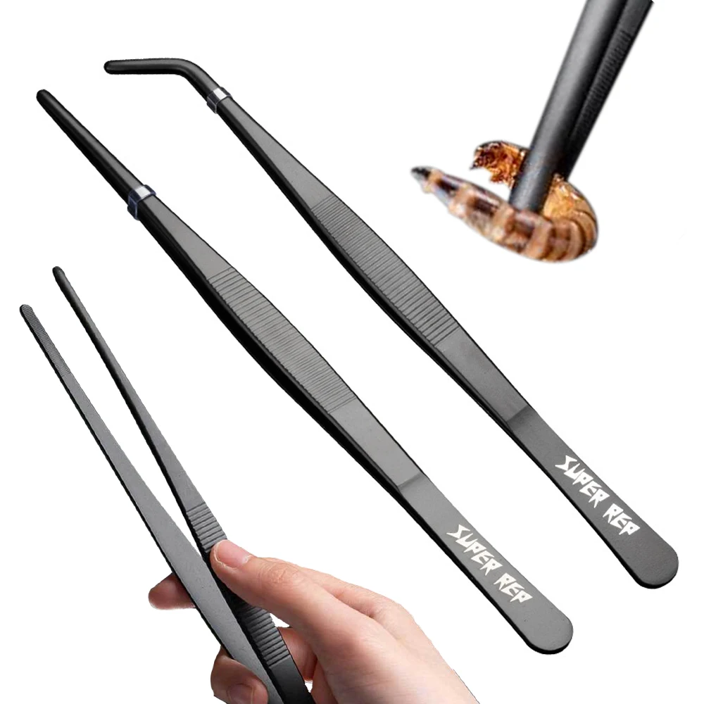 

Прямые и изогнутые щипцы для кормления рептилий, нержавеющая сталь, 25 см, фидерный зажим для аквариума, аксессуары для аквариума