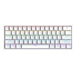 Compact RGB Backlit Wired Mechanical Keyboard with Phantom Switches - Red Switch (White)