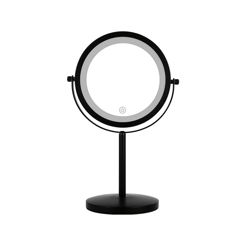 Makeup Mirror with Lights and Magnification, 7' Table Top, 360 Degree 1X 3X Double Sided Bright Circle LED