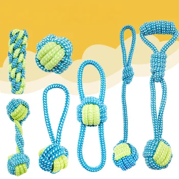 7 pz/ Corda di Cotone Interattiva Mini Giocattoli Per Cani Palla per Cani Accessori Spazzolino Da Denti Da Masticare Cucciolo Giocattolo per Cani di Grandi Dimensioni Giocattolo Per Cani Da Pet