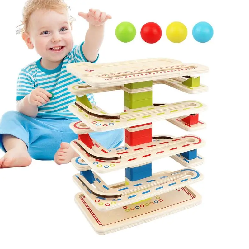 

Baby Montessori Colored Wooden Ball Visual Chaser Ball Chaser Visual Sense & Focus Exercises Baby Early Development Toys