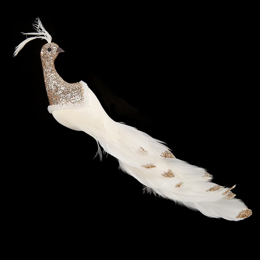 Artificial Simulation Feathers Peafowl Bird Model Garden Decoration Ornaments