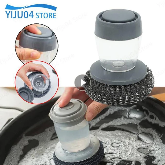 Soap Dispensing Palm Brush Dish Brush With Soap Dispenser Multifunctional  Pressing Cleaning Brush-Dish Scrub Brush For Dish Pot - AliExpress