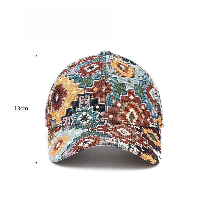 Women's Baseball Cap Year-Round Printed Design with Jacquard Craft Colorful Patterns Cotton-Polyester Blend Adjustable Size
