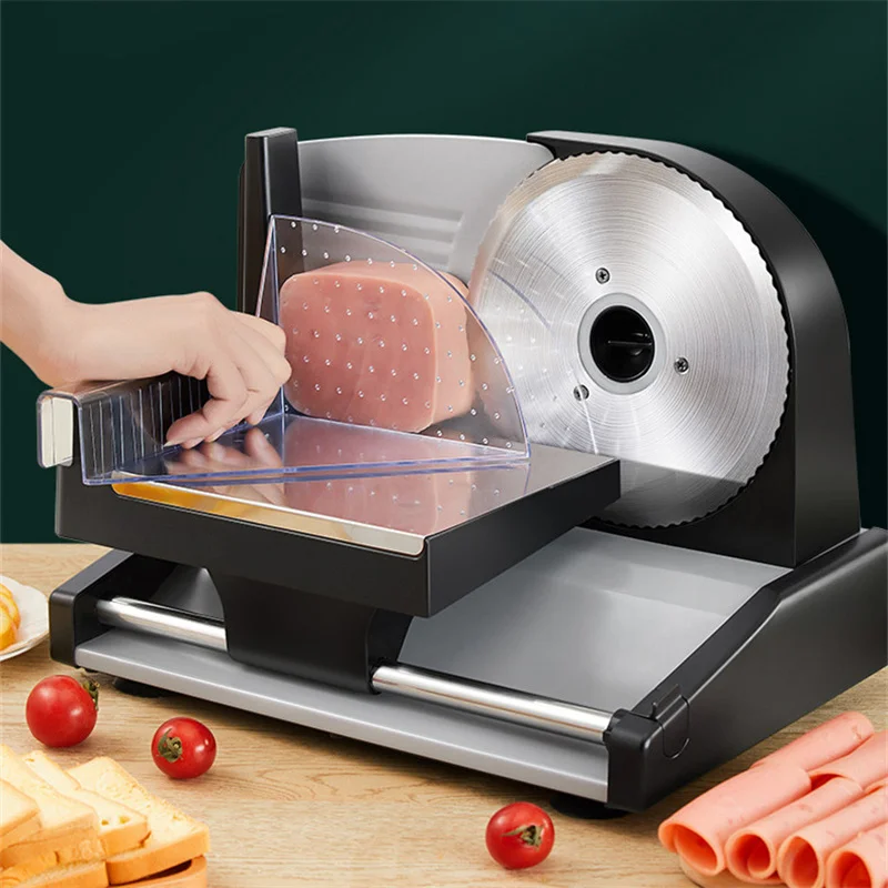 220V Electric Food Slicer Meat Food Household Desktop Meat Slicer Lamb and Beef Slicers 0-22mm Bread Ham Meat Cutting Machine 2
