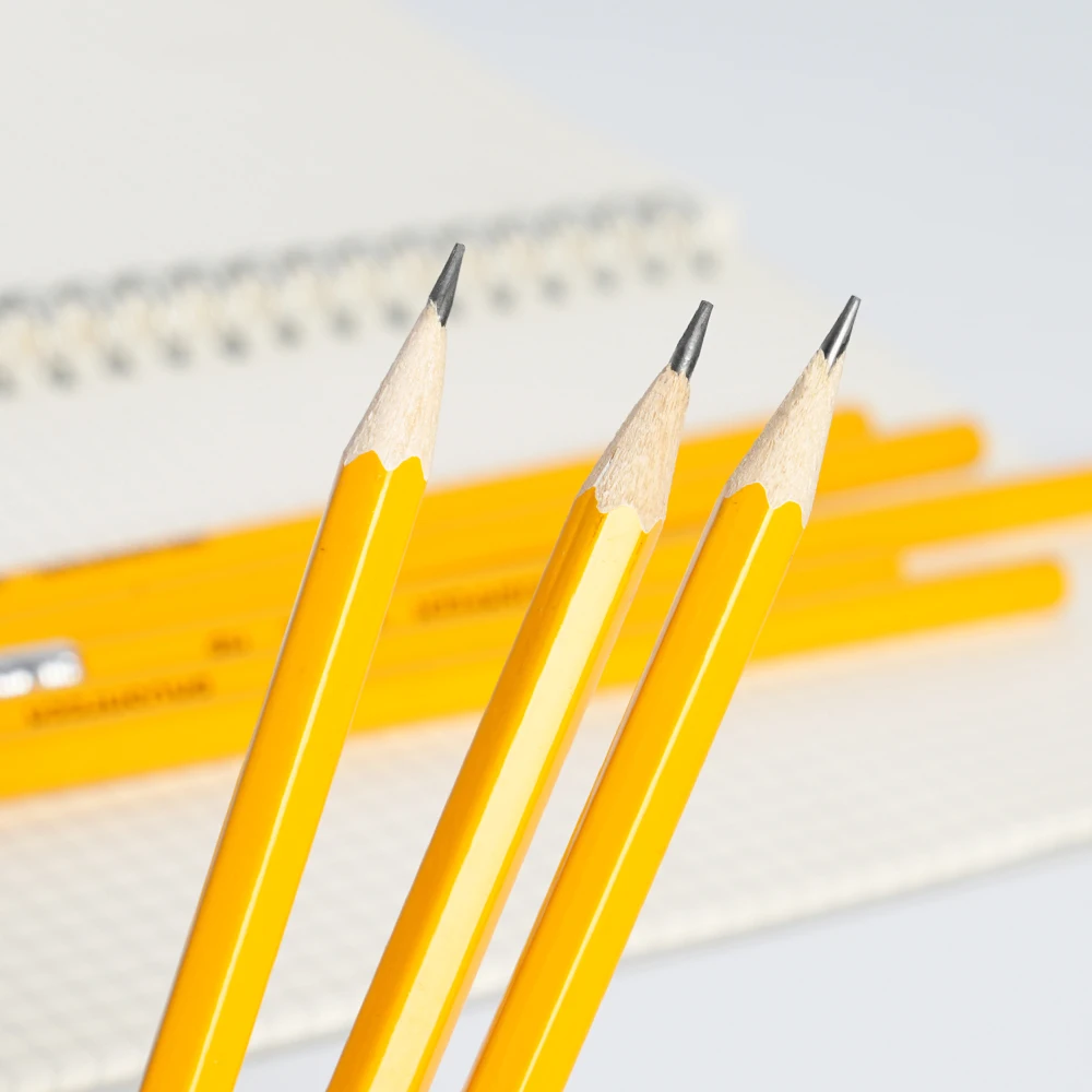 Yellow Wooden HB Pencils with Erasers for School Office Art Drawing  Bulk Pack of 100/50/30/20/10 Pcs for All Your Writing Needs - 6
