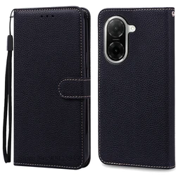 Leather Flip Wallet Phone Case - Stylish Book Cover for Redmi A7 Pro 5G (Black)
