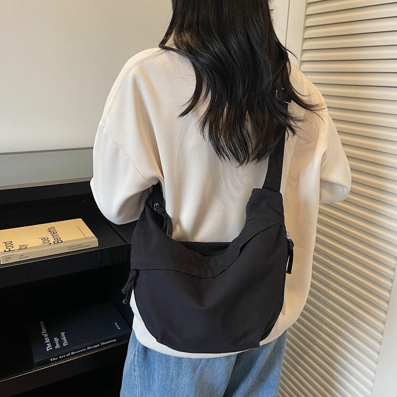 Canvas Underarm Bag with Adjustable Strap Crossbody Bags Dumpling Bags for Women Work Shopping Travel Daily