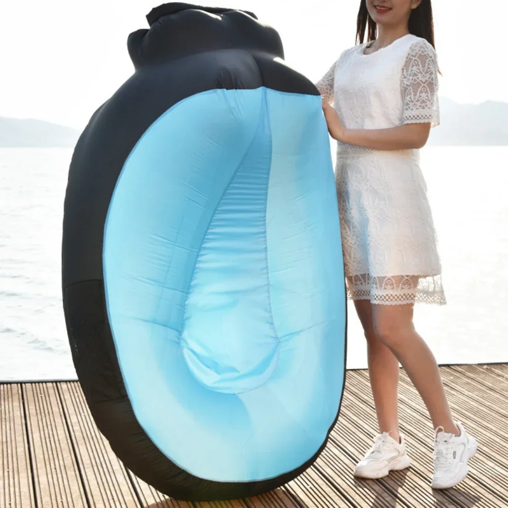 Otautautau lettino gonfiabile portatile divano da campeggio all'aperto comodo Pouf Beanbag giardino spiaggia piscina Chaise Lounge sedia reclinabile SF112 - immagine 4