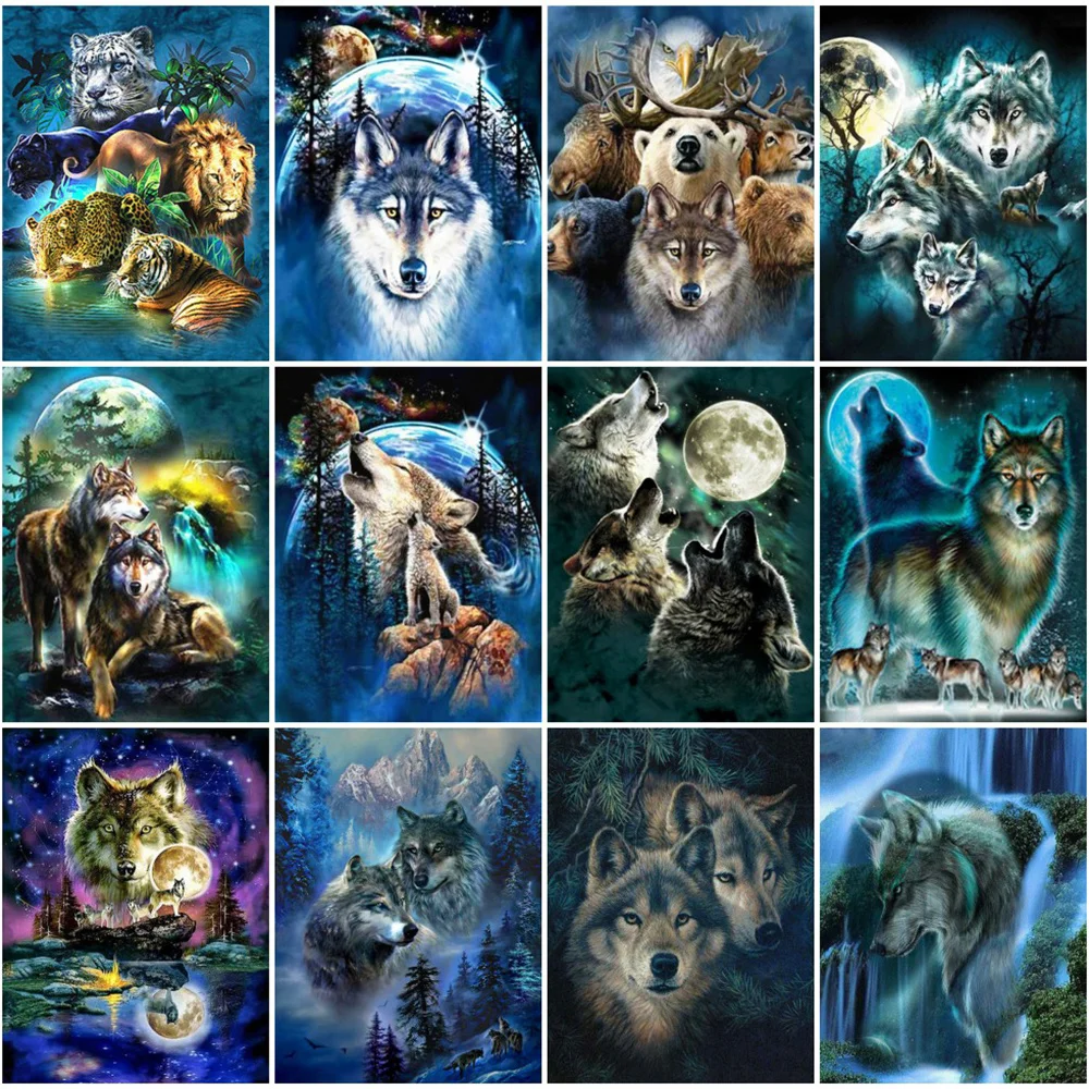 EverShine Diamond Painting Wolf Animal Diamond Mosaic Picture Rhinestones 5D DIY Beaded Embroidery Full Square Art Home Decor diamond painting