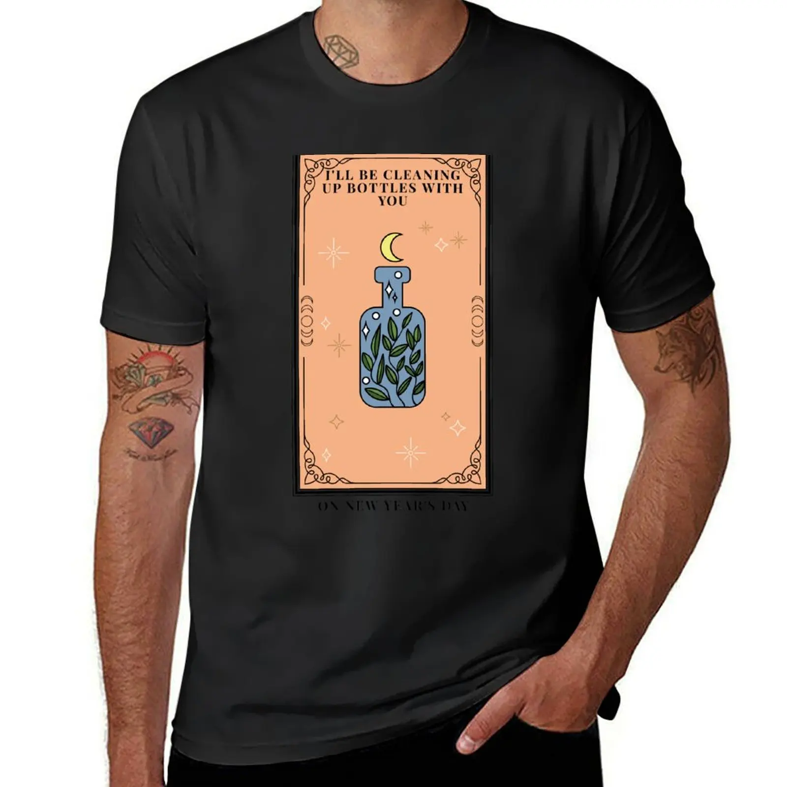 

New Year's Day Tarot Card T-shirt sublime blacks kawaii clothes blanks big and tall t shirts for men