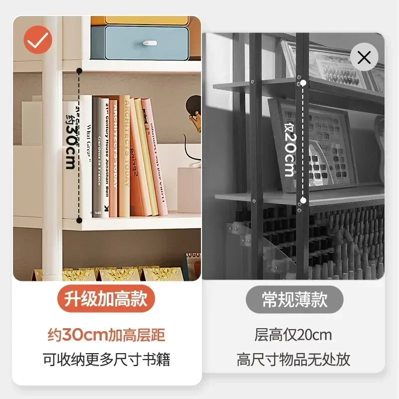 Bookshelf Rack Living Room Multi Layer Storage Reading Shelf Home