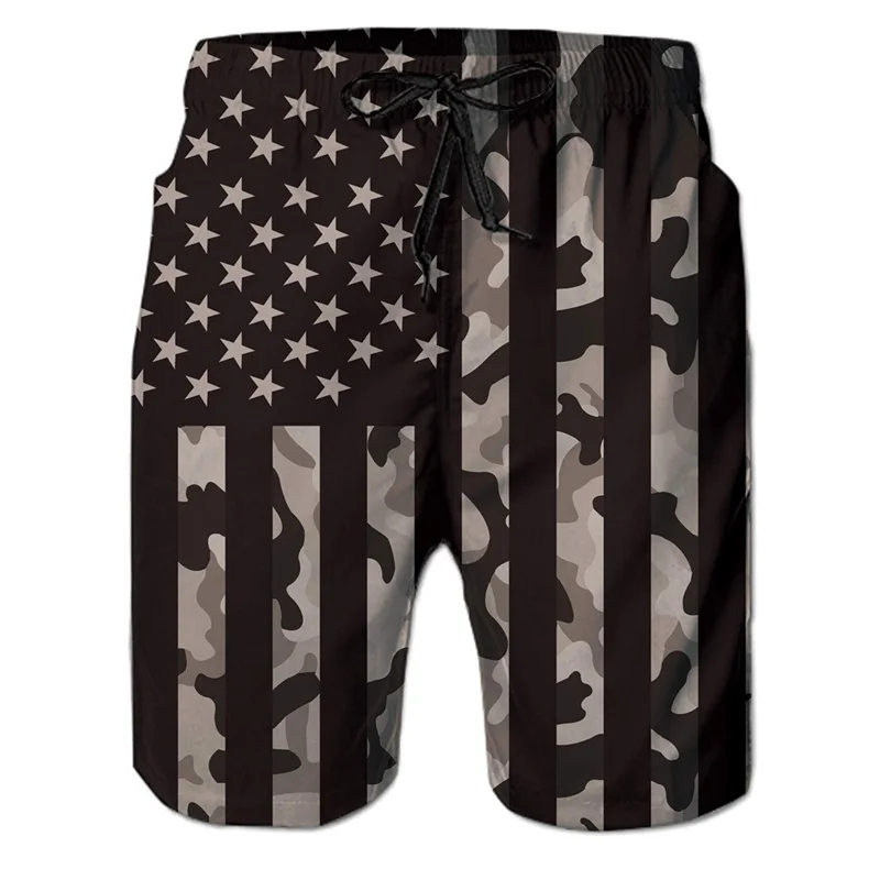 

Retro USA Flag 3d Print Beach Shorts Men Boys Summer Surf Board Shorts Street Short Pants Casual Drawstring Swimming Trunks