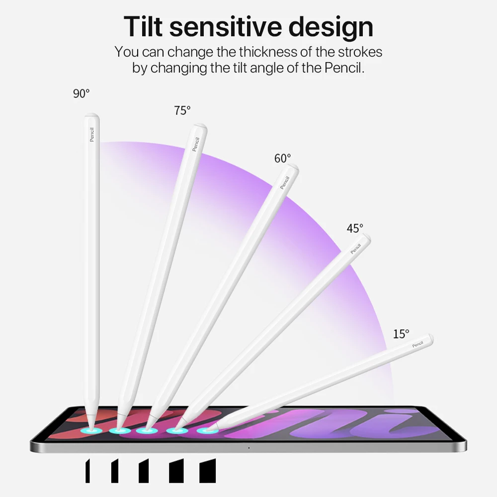 For Apple Pencil Wireless Charging Palm Rejection Stylus Pen for