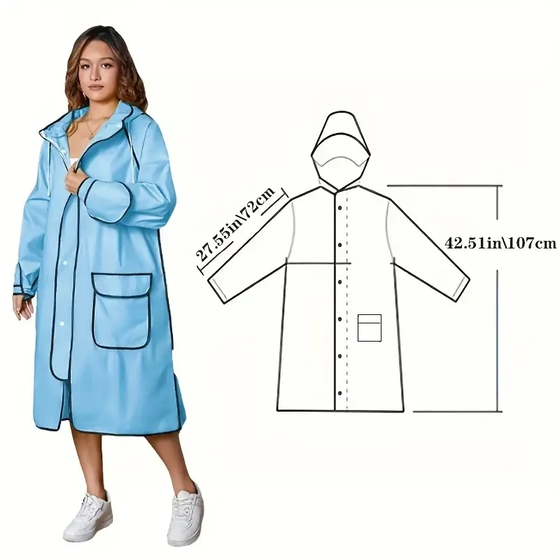 EVA Men's And Women's Raincoats Full Length Adult Riding And Walking Rainstorm Proof Electric Bicycle Poncho raincoat poncho