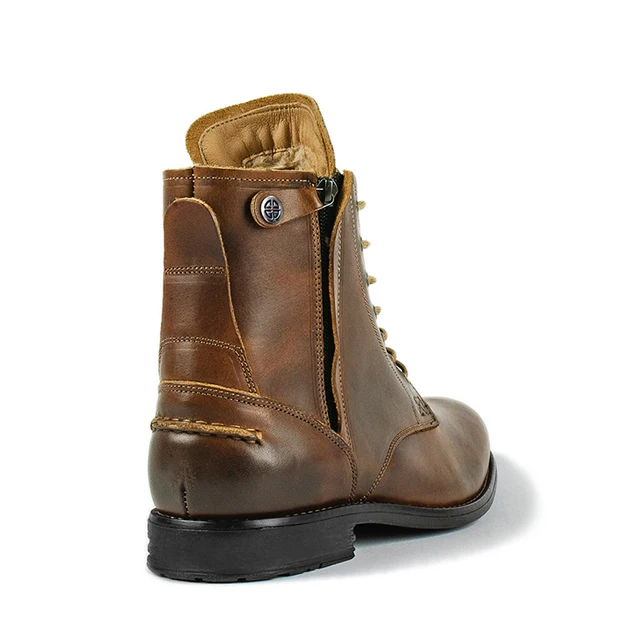 Chaussures Moto Cuir Marron Vintage - Bottes De Moto