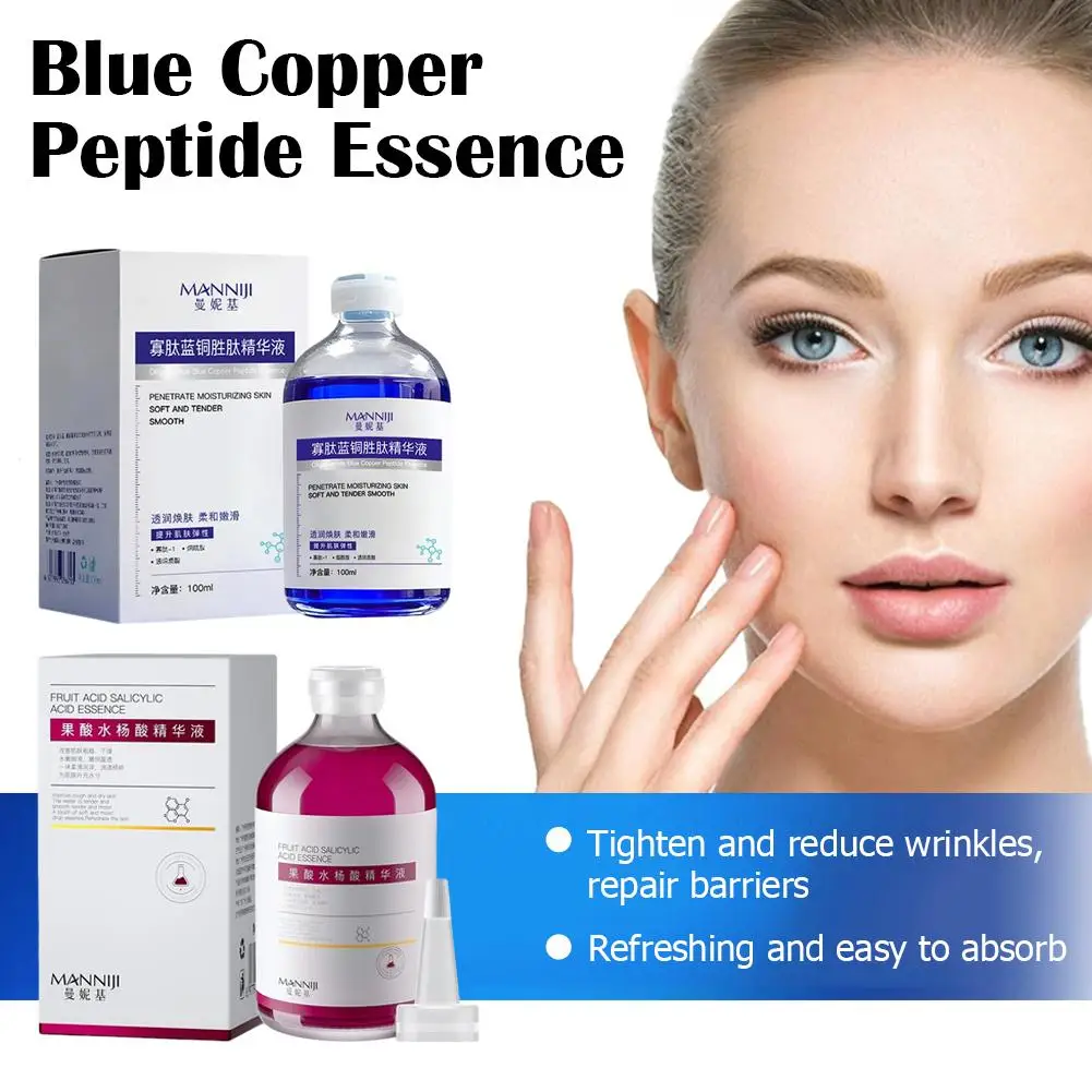 100ml Blaues Kupferpeptid Anti-Falten Essenz - Hochkonzentrierte Flüssigkeit für Frische Haut, Nicht Ölig, Schnelle Straffung – Detail 2