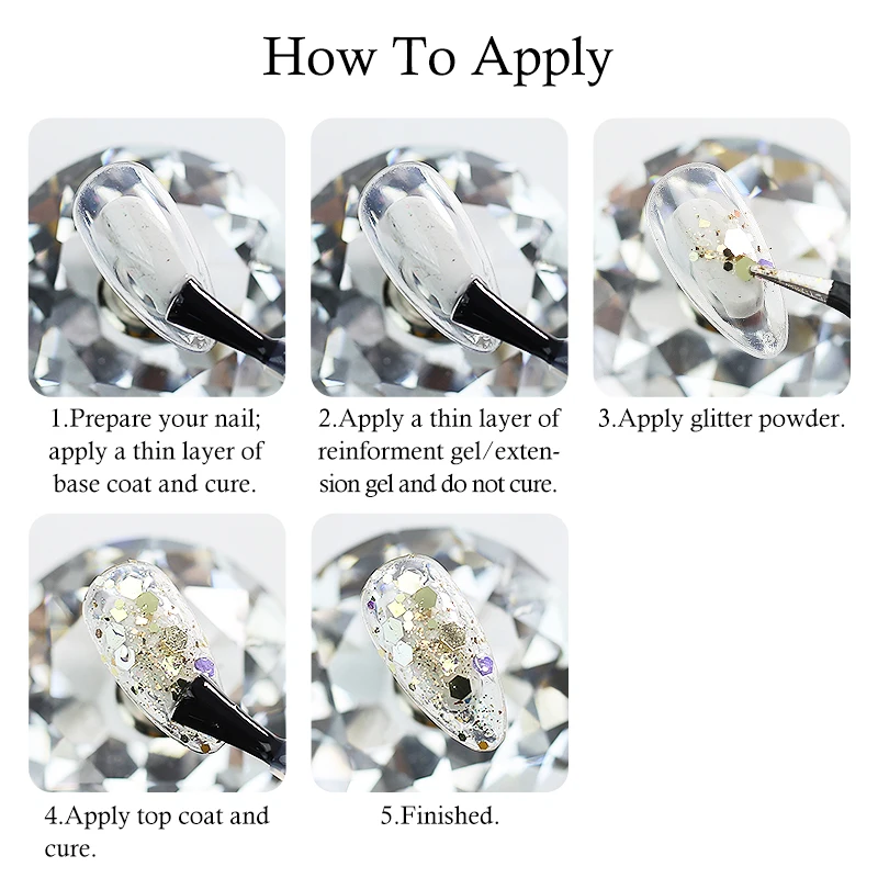 Arte Clavo Holographic Nail Glitter Sequins 3D Glitter Powder Mermaid Sequins Flakes Mixed Mermaid Hexagon Spangles For Maincure
