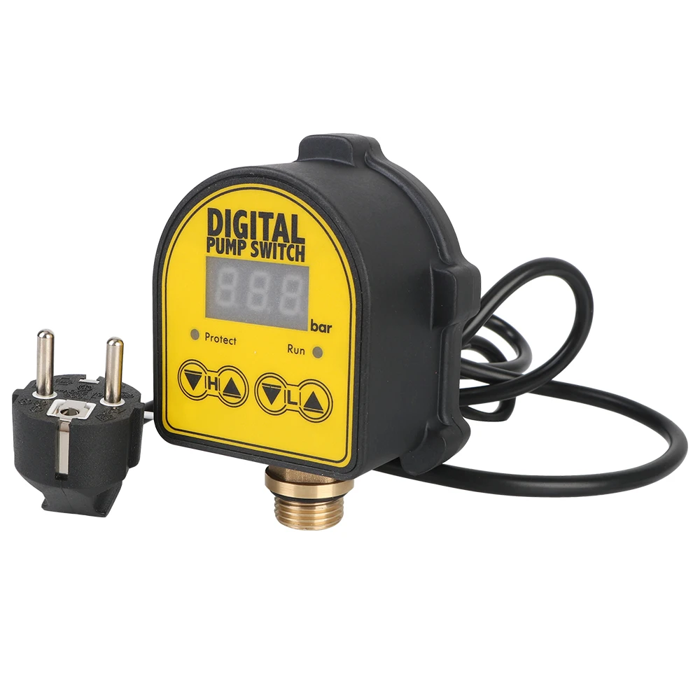 220V Digital Automatic Water Pump Pressure Controller Switch 0-10 Bar 1/2'' interface for Water Oil Compressor