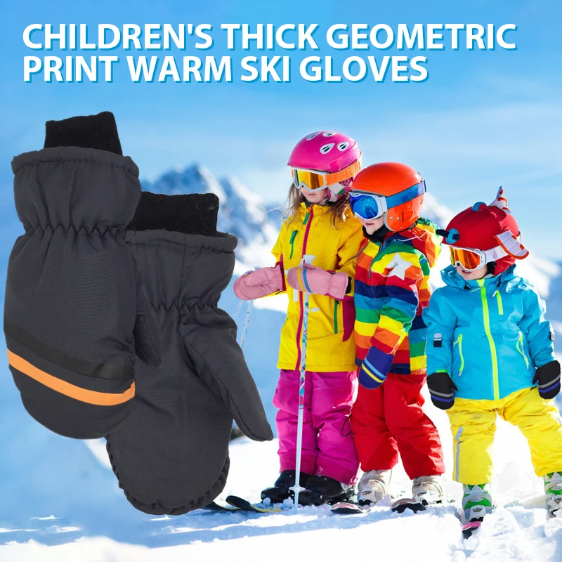 Thermal Ski Gloves Child Kids Winter Plus Velvet Touch Cold Waterproof Windproof Gloves Baby Winter For Cycling Skiing