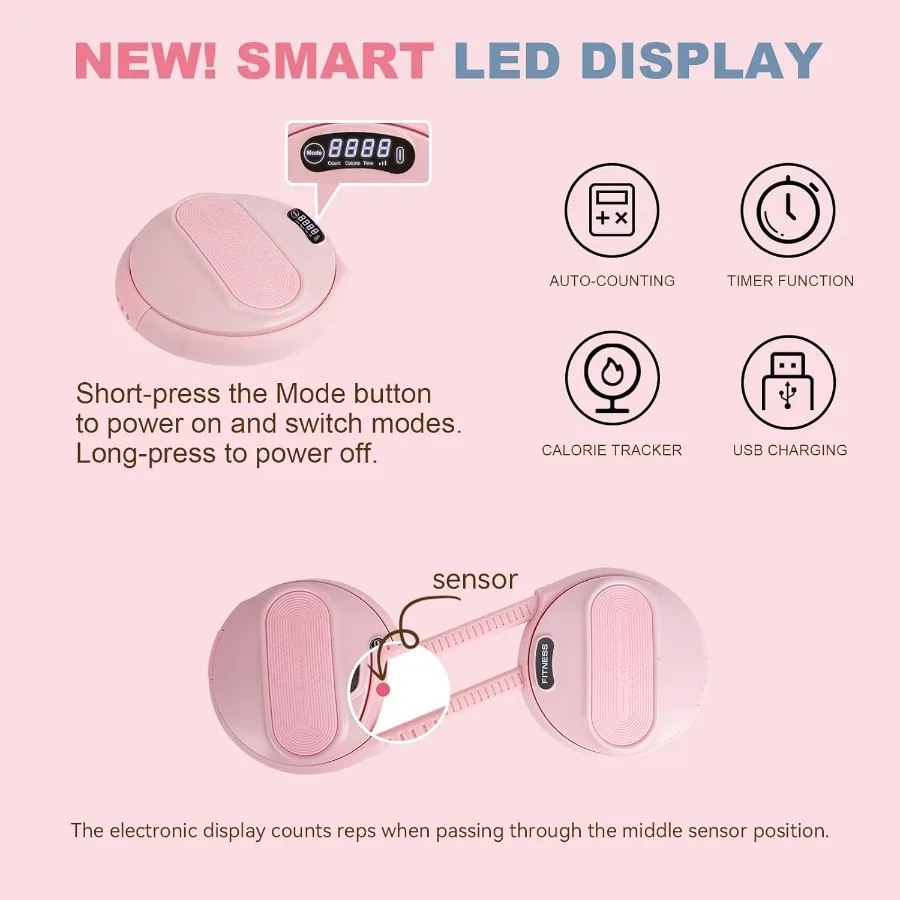 Ab Twister Board, Waist Twister Machine with Counter & Resistance Bands, Adjustable Foot Spacing Waist Twisting Disc for Slimmin
