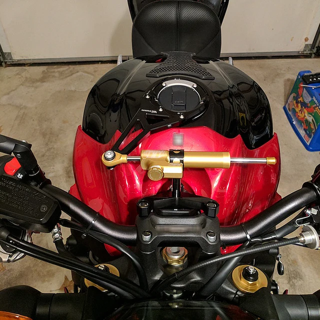 CNC Steering Damper Stabilizer For Suzuki GSXS 1000 / GSX-S1000F (2016-2023) - Adjustable 22-Position, Billet Aluminum, Mounting Bracket Included