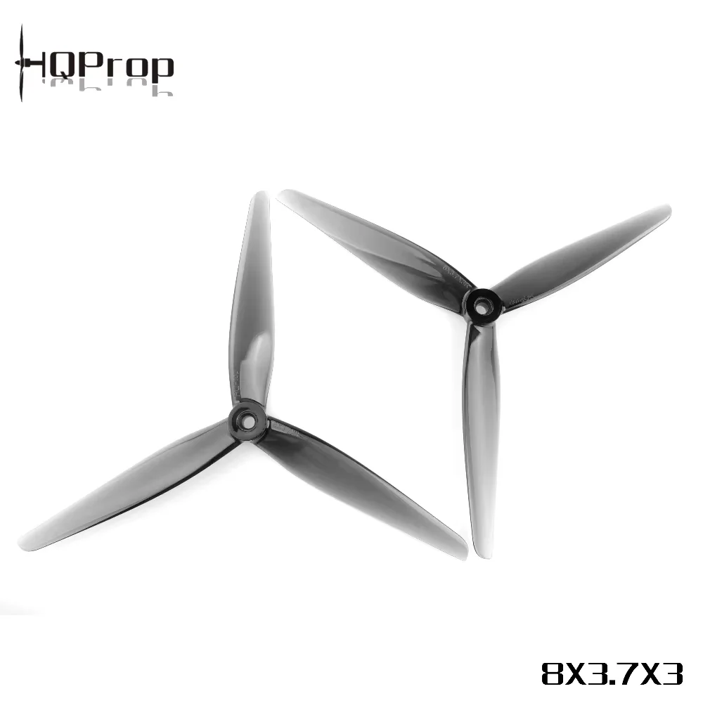 HQProp 8x3.7x3 Hélices 3 Pales 8 Pouces pour Drone FPV - Lot de 1/2/3/4 Paires