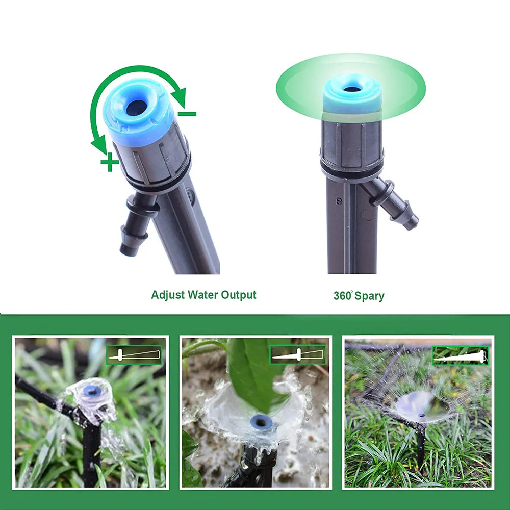 Garden Sprinkler Plants Irrigation Kits Irrigation Sprinklers Drip Irrigation Sprinklers Garden Irrigation Nozzle Garden Dripper Drip Irrigation Garden Sprayer Nozzles Scattering Dripper Water Nozzle Garden Watering Sprinklers 360 Degrees Garden Water Irrigation System For 4/7mm 1/4" Hose 10pcs